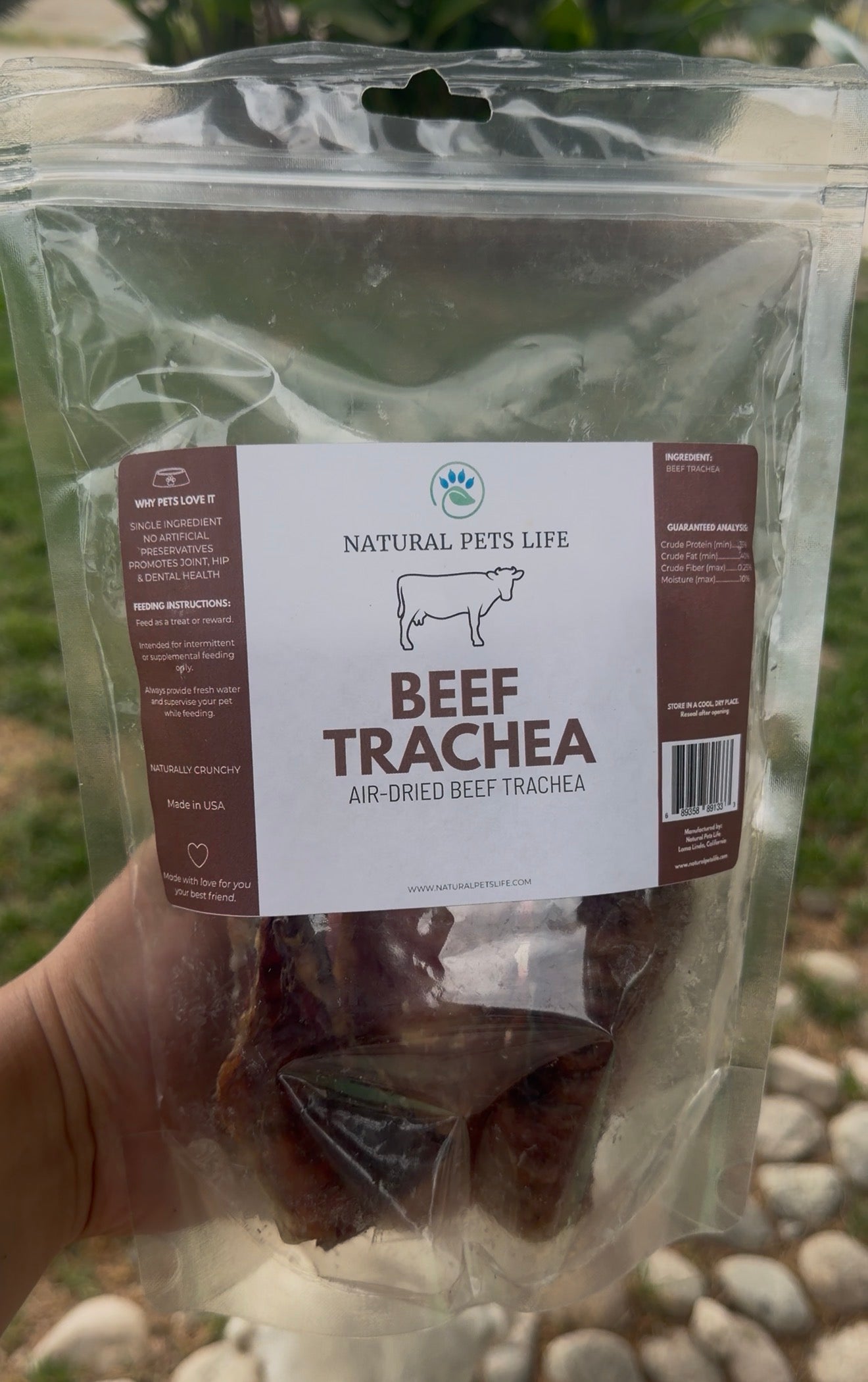 Natural Pets Life Air-Dried Beef Trachea for Dogs | Single Ingredient Natural Dog Chews